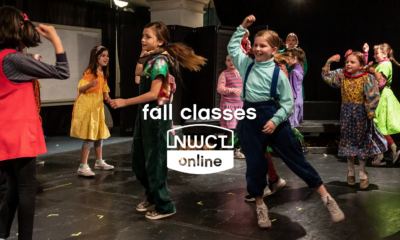Kids in a play. Text: Fall classes. Logo: NWCT Online