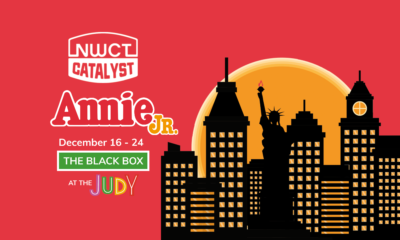 Annie JR skyline in red, orange, and black
